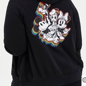 Torrid 2 Disney Black hoodie mickey n friends pride collection